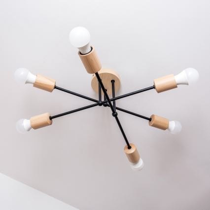 Plafonnier CAMBRIDGE 6xE27/15W/230V, en pin