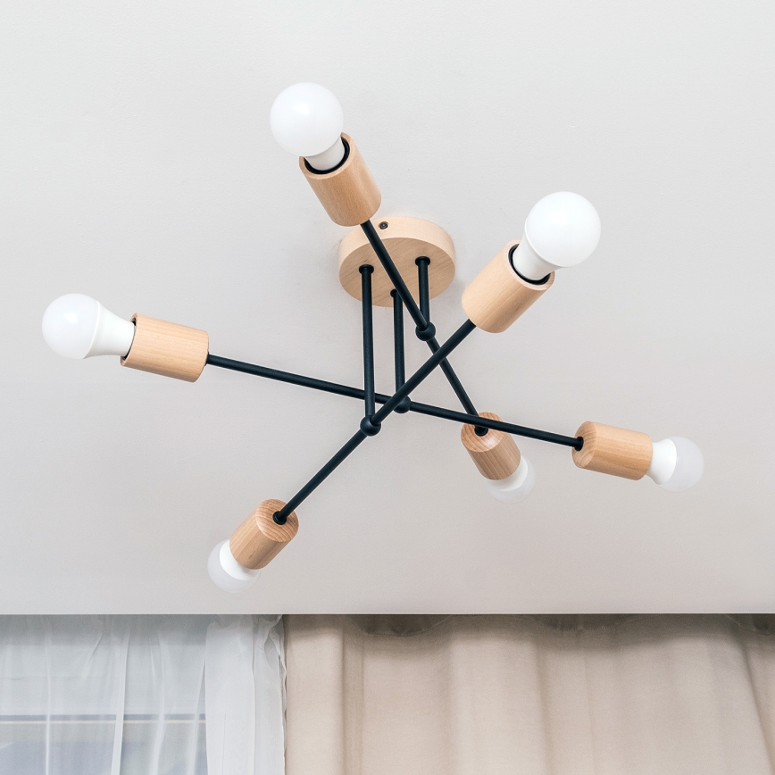 Plafonnier CAMBRIDGE 6xE27/15W/230V, en pin