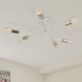 Plafonnier CAMBRIDGE 6xE27/15W/230V laiton/blanc