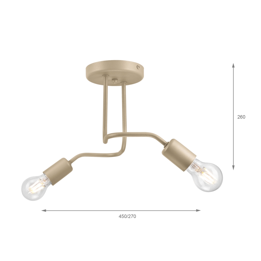 Plafonnier CHARLIE 2xE27/15W/230V beige