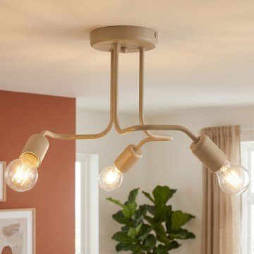 Plafonnier CHARLIE 3xE27/15W/230V beige