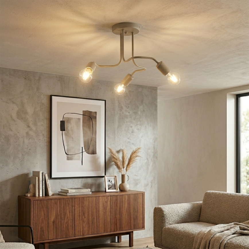 Plafonnier CHARLIE 3xE27/15W/230V beige