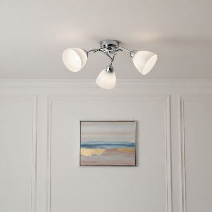 Plafonnier CLARA 3xE27/15W/230V chromé brillant