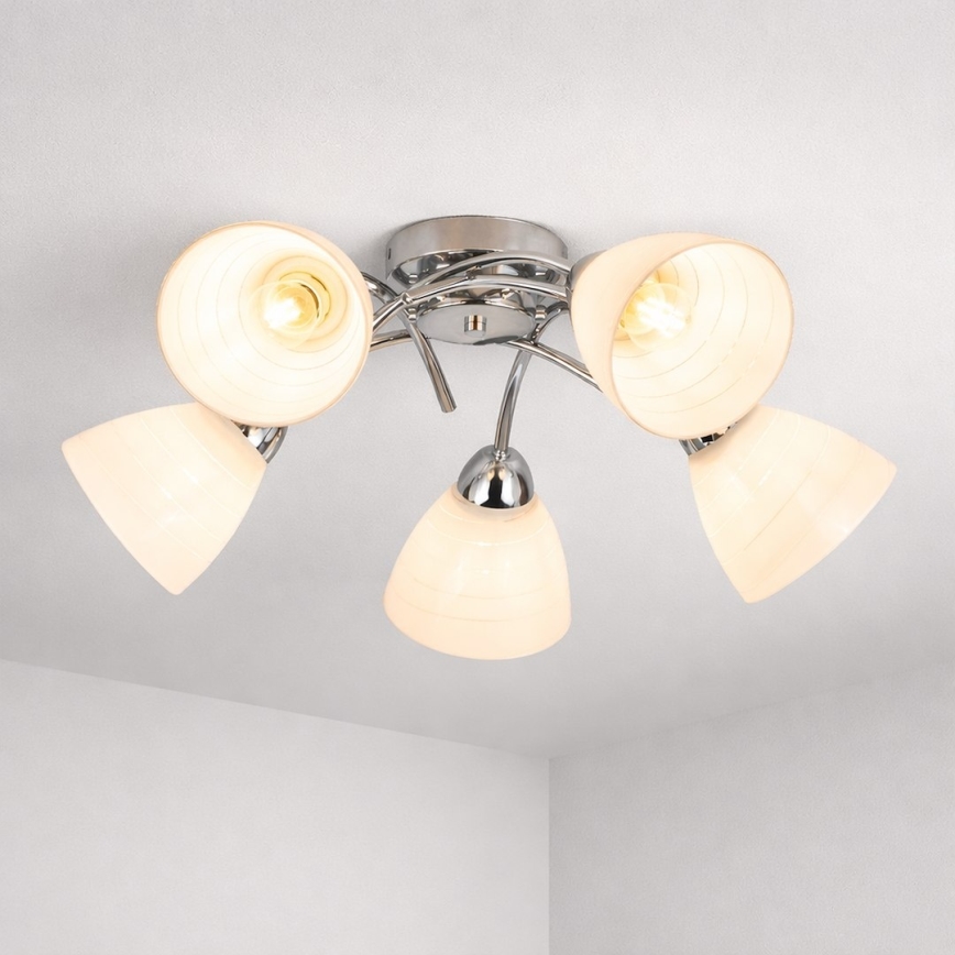 Plafonnier CLARA 5xE27/15W/230V fini chrome brillant