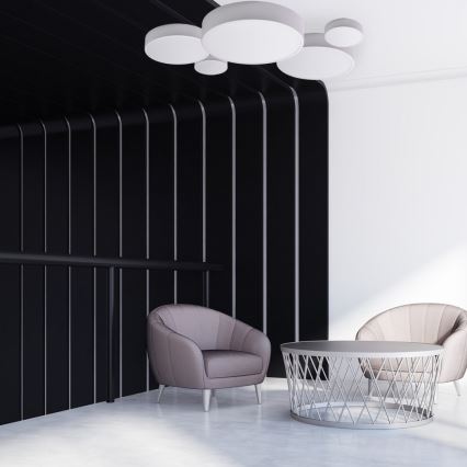 Plafonnier avec détecteur de mouvement et capteur crépusculaire CLEO 1xE27/40W/230V Ø 20 cm blanc