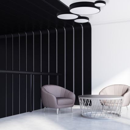 Plafonnier CLEO avec détecteur de mouvement et capteur crépusculaire, 1x E27/40W/230V, Ø 20 cm, noir