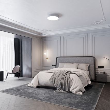 Plafonnier CLEO 3xE27/24W/230V, Ø 40 cm, gris, avec détecteur de mouvement et détecteur crépusculaire