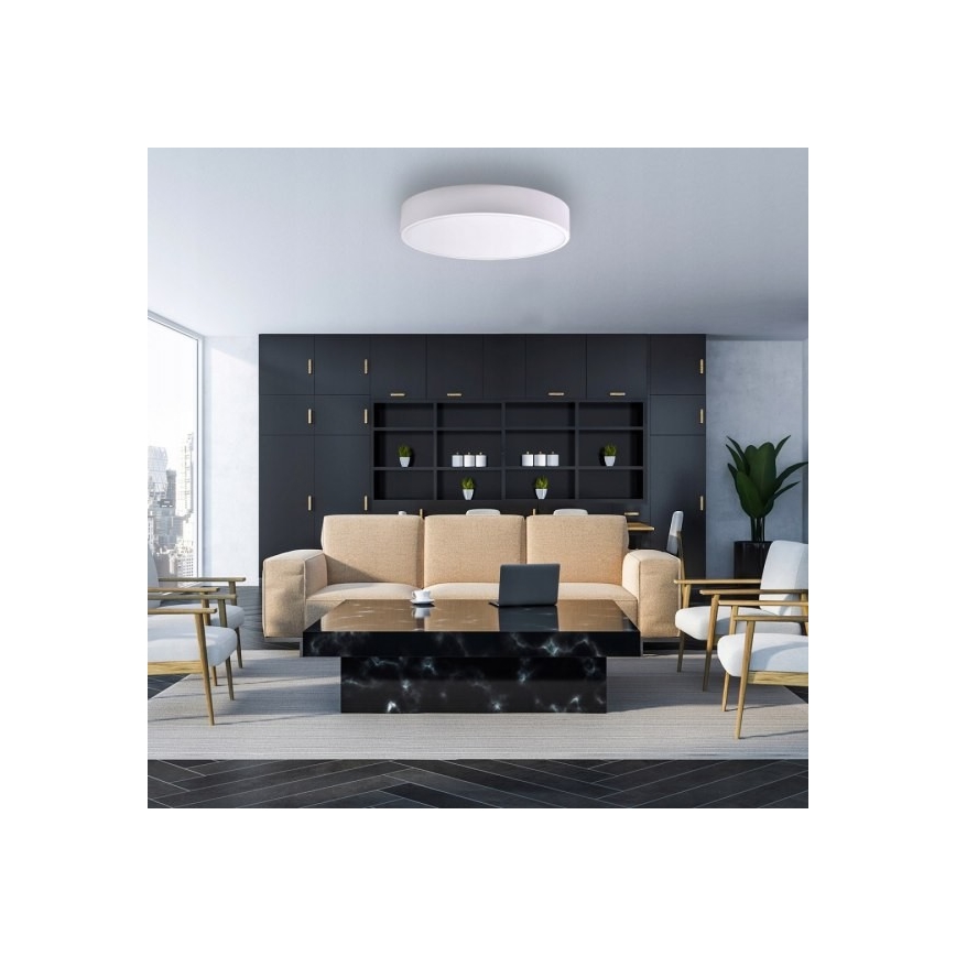 Plafonnier avec capteur de mouvement et capteur crépusculaire CLEO 5xE27/24W/230V Ø 60 cm blanc