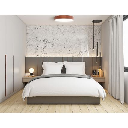 Plafonnier CLEO avec détecteur de mouvement et détecteur crépusculaire 4xE27/24W/230V, Ø 50 cm, finition cuivrée