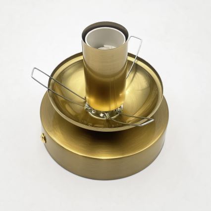 Plafonnier CRISTAL 1xE14/15W/230V, finition laiton / beige fumé