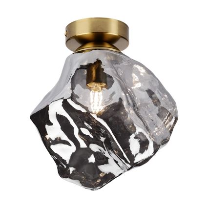 Plafonnier CRISTAL 1xE14/15W/230V laiton/noir fumé