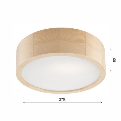 Plafonnier de salle de bain NATURAL 2xE27/15W/230V IP54 pin ø 27 cm - FSC certifié