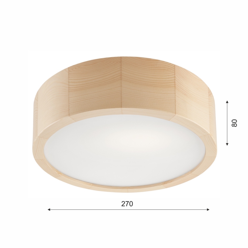 Plafonnier de salle de bain NATURAL 2xE27/15W/230V IP54 pin ø 27 cm - FSC certifié
