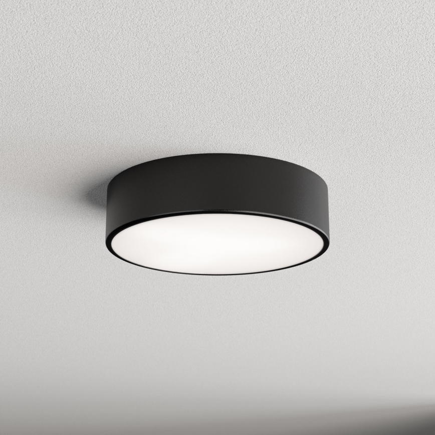 Plafonnier de salle de bains CLEO avec détecteur de mouvement 2xE27/24W/230V Ø 30 cm noir IP54