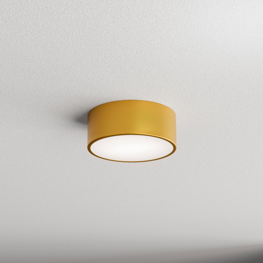Plafonnier de salle de bains CLEO avec détecteur — 1xE27/24W/230V, Ø 20 cm, IP54, finition dorée