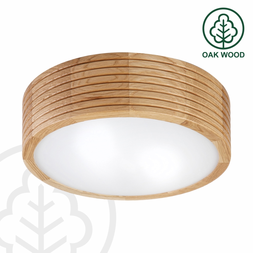 Plafonnier de salle de bains LINARO 2xE27/15W/230V IP54 finition chêne Ø 27 cm