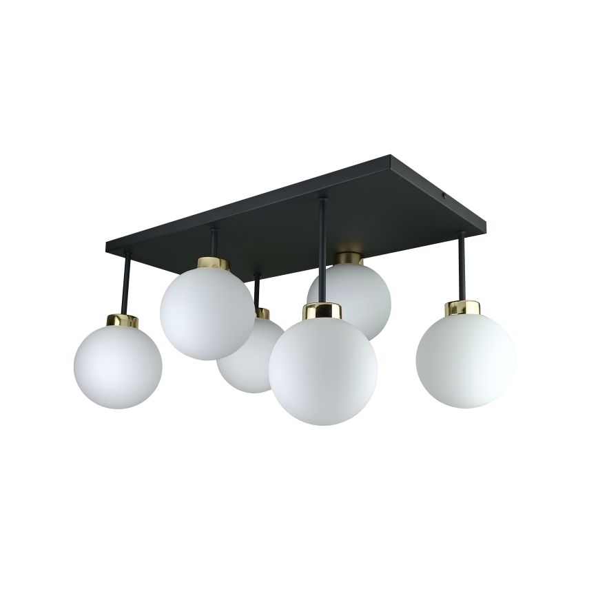 Plafonnier DEA 6xE14/60W/230V noir/doré/blanc