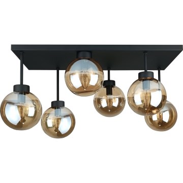Plafonnier DEA 6xE14/60W/230V noir/fumé beige