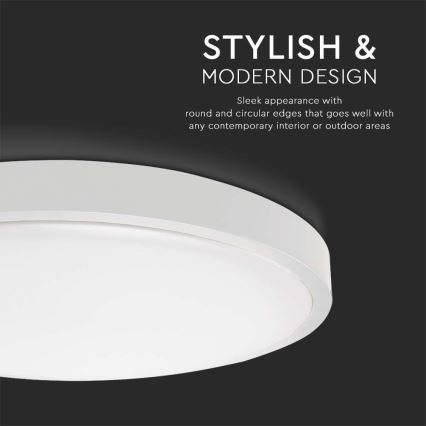 Plafonnier d'extérieur avec détecteur LED/30W/230V 4000K IP44 blanc