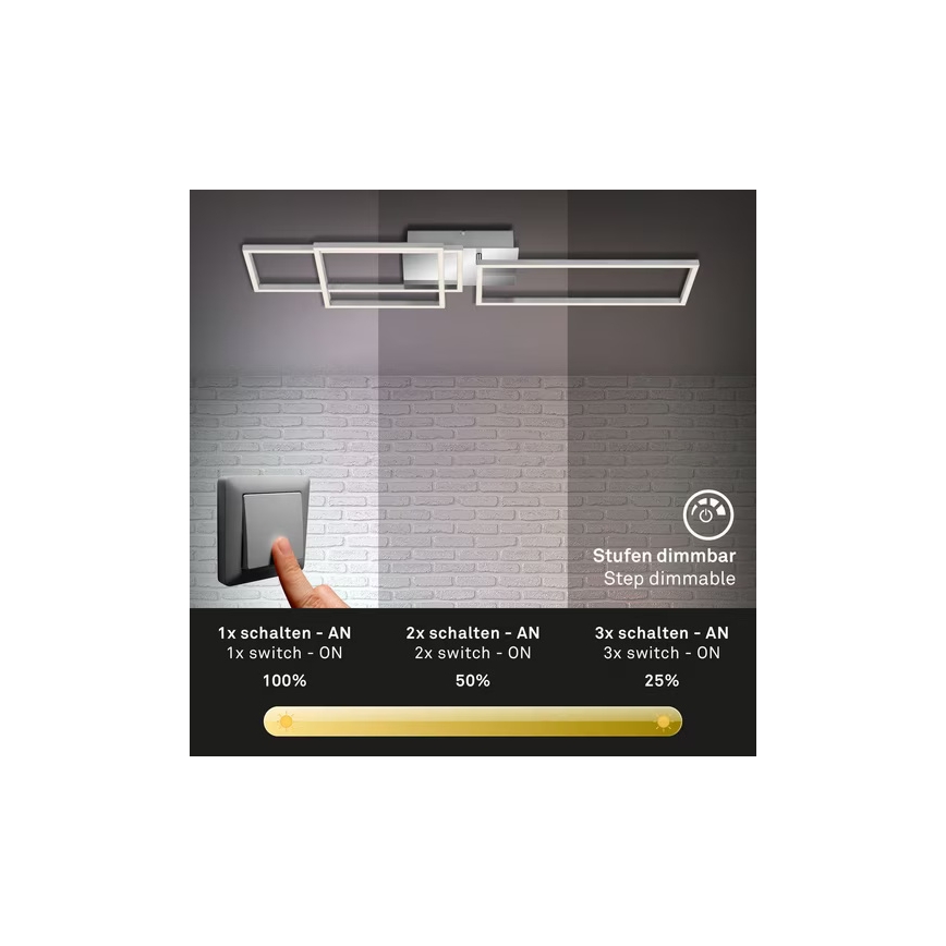 Plafonnier dimmable LED 42W/230V 3000K chrome mat