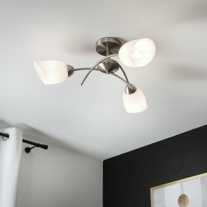 Plafonnier DONNA 3xE27/60W/230V nickel