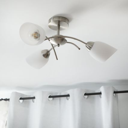 Plafonnier DONNA 3xE27/60W/230V nickel