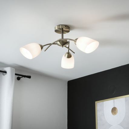 Plafonnier DONNA 3xE27/60W/230V patine