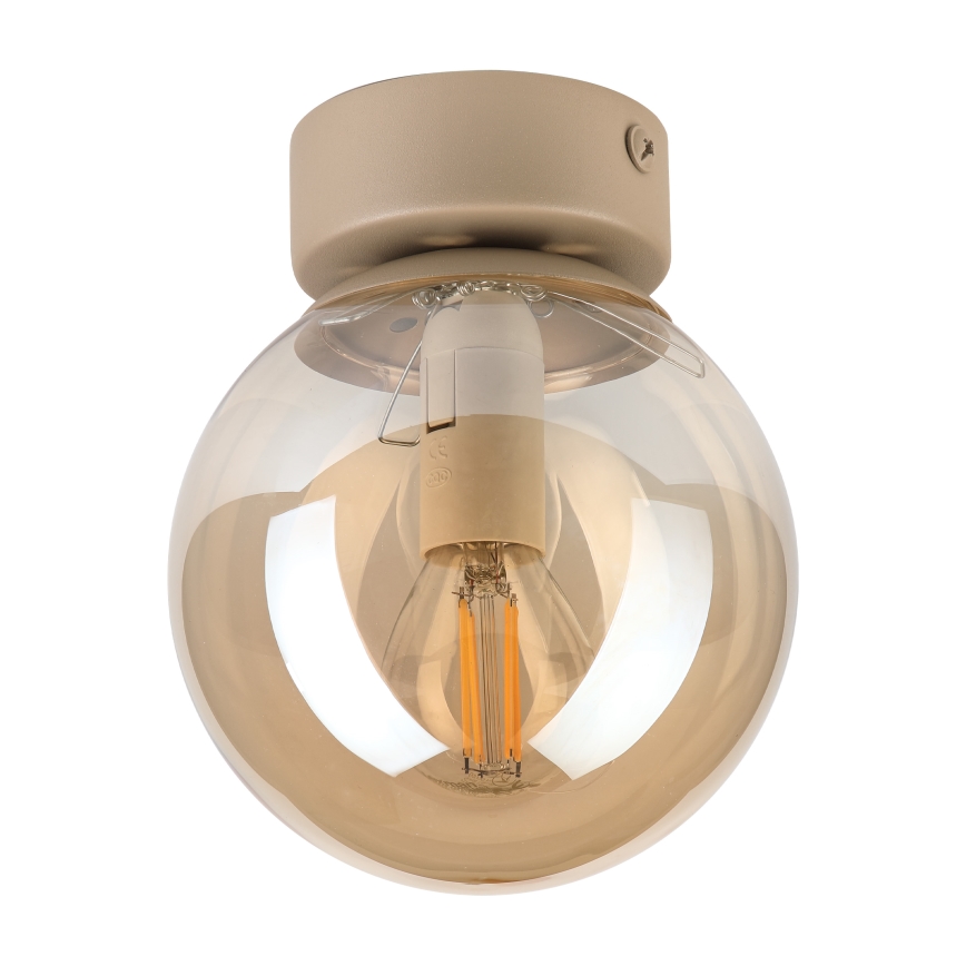 Plafonnier ELIAS 1xE14/5W/230V Ø 13 cm beige/beige fumé