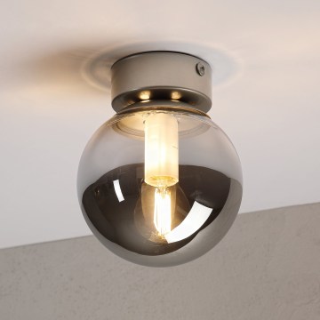 Plafonnier ELIAS 1xE14/5W/230V Ø 13 cm chrome mat/gris fumé