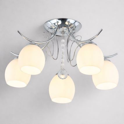 Plafonnier en applique ELLA 5xE27/15W/230V chrome brillant