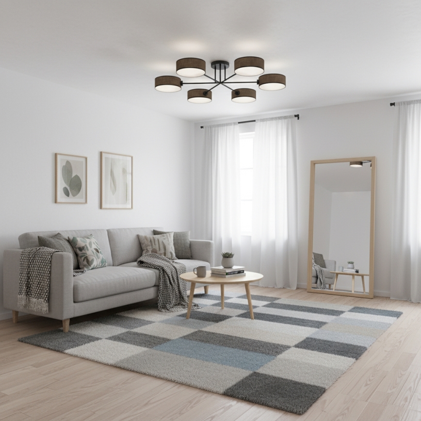 Plafonnier en applique MAGA — 6x E14, 10 W, 230 V, marron