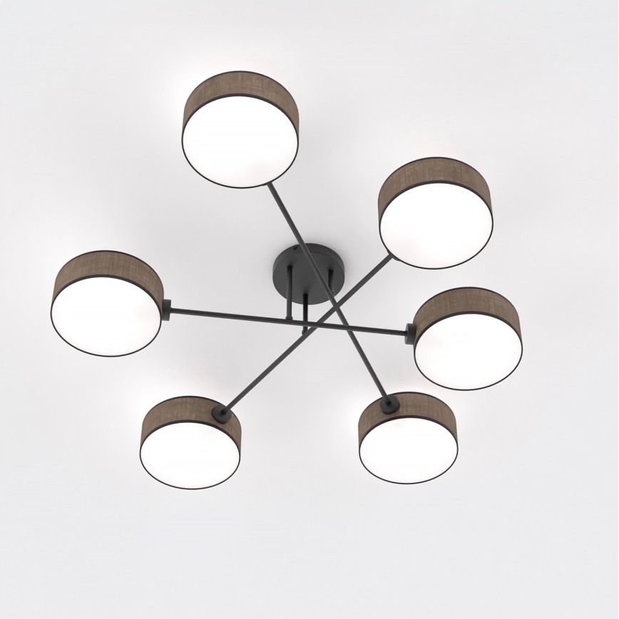 Plafonnier en applique MAGA — 6x E14, 10 W, 230 V, marron