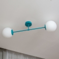 Plafonnier en applique MOON 2xE27/15W/230V turquoise