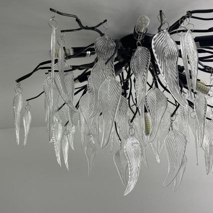 Plafonnier en cristal 10xG9/40W/230V noir