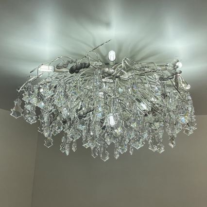 Plafonnier en cristal 12xG9/40W/230V chrome brillant