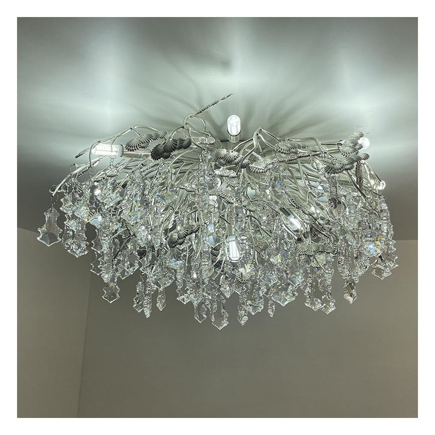 Plafonnier en cristal 12xG9/40W/230V chrome brillant