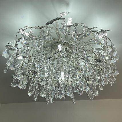 Plafonnier en cristal 12xG9/40W/230V chrome brillant