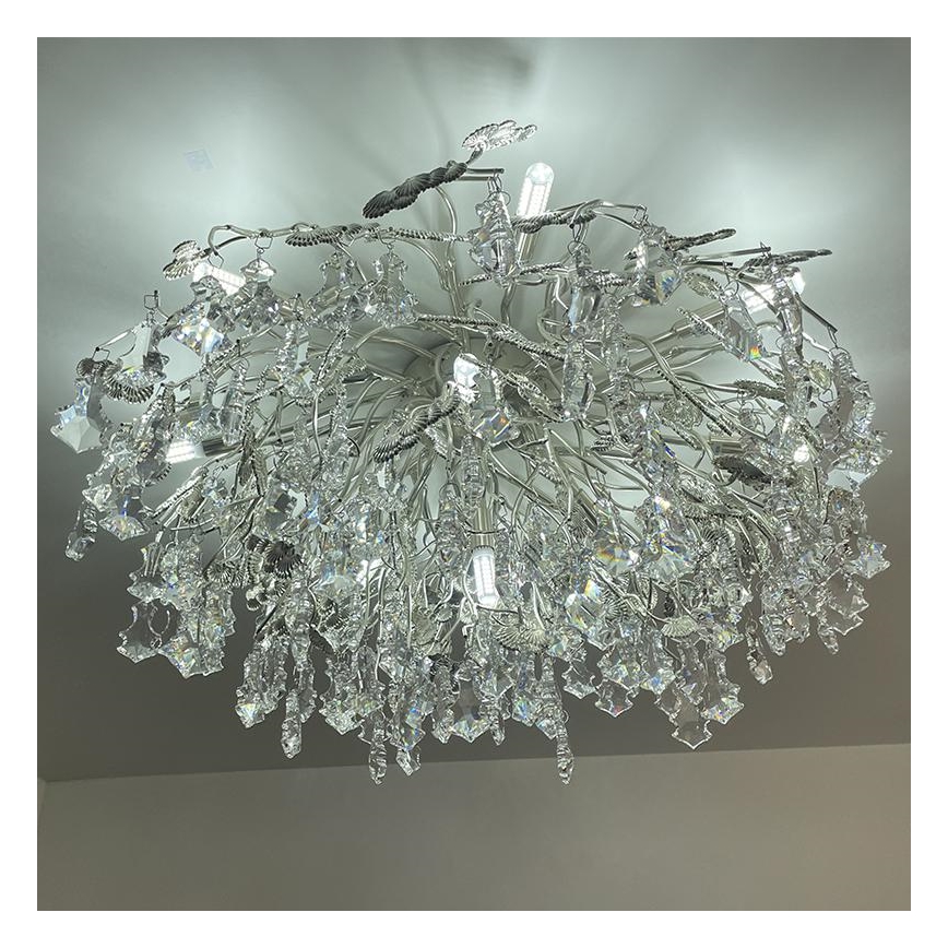 Plafonnier en cristal 12xG9/40W/230V chrome brillant