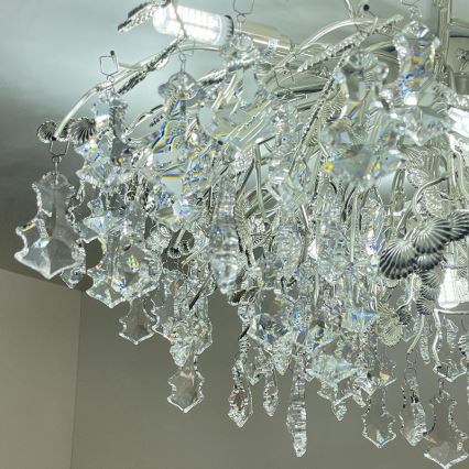 Plafonnier en cristal 12xG9/40W/230V chrome brillant