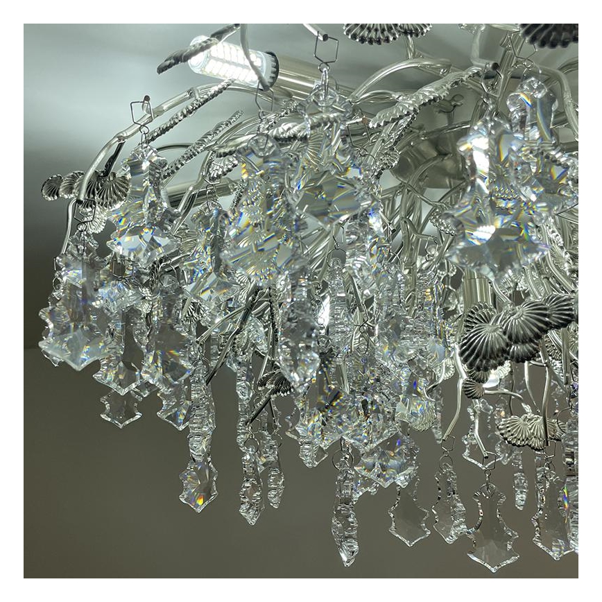 Plafonnier en cristal 12xG9/40W/230V chrome brillant