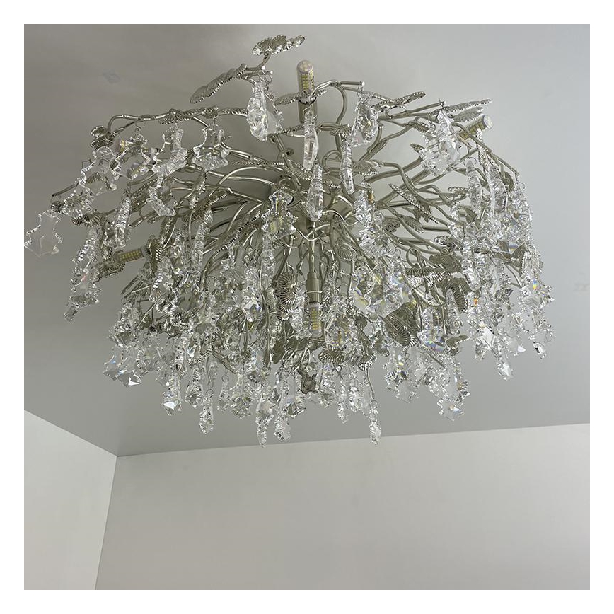 Plafonnier en cristal 12xG9/40W/230V chrome brillant