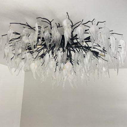 Plafonnier en cristal 12xG9/40W/230V noir