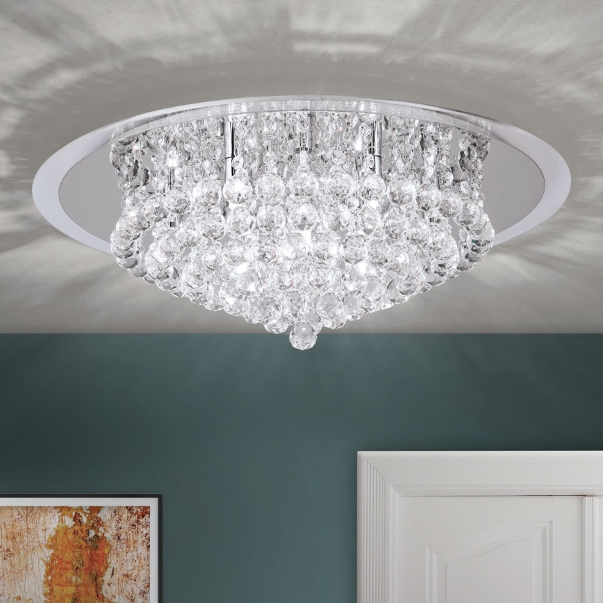 Plafonnier en cristal GLORIA 9xG9/40W/230V d. 62 cm transparent/chrome brillant