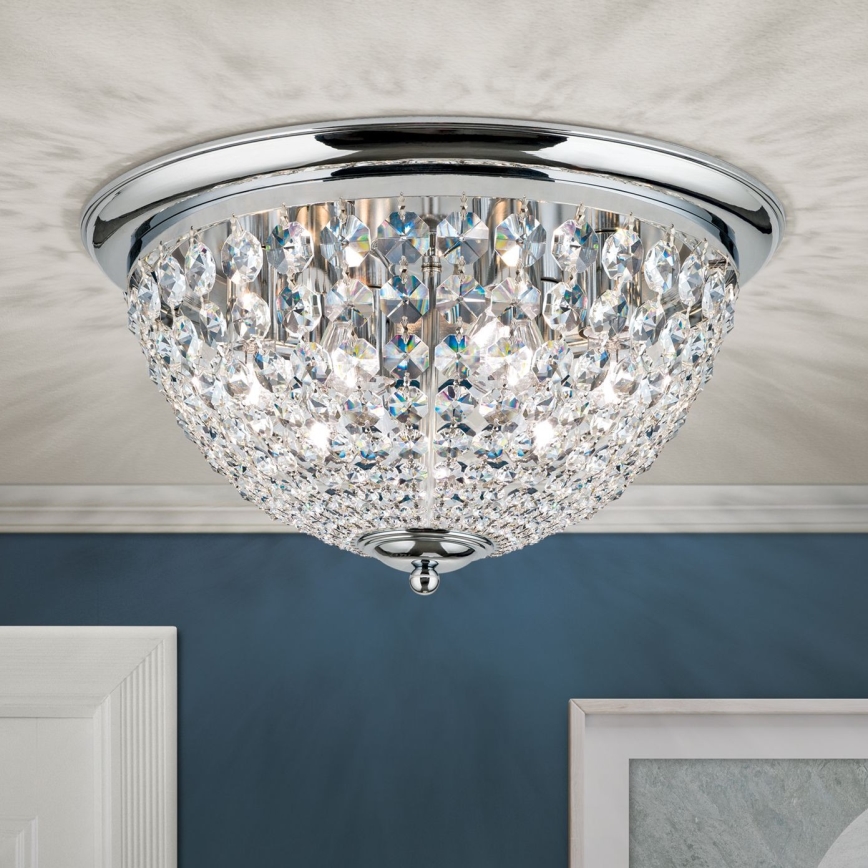 Plafonnier en cristal PLAFOND 6xE27/40W/230V d. 47 cm chrome brillant
