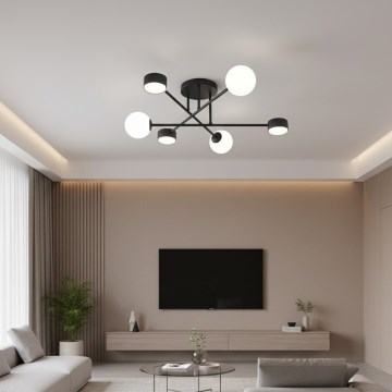 Plafonnier en saillie HOLON 3xG9/8W/230V + 3xGX53/12W, noir