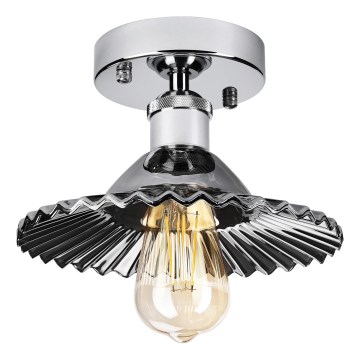 Plafonnier en saillie TRISH 1xE27/15W/230V chrome brillant/noir fumé