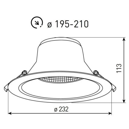 Plafonnier encastré LED pour salle de bains NYON LED/34W/230V 3000/4000/5700K Ø 23,2 cm IP44 blanc