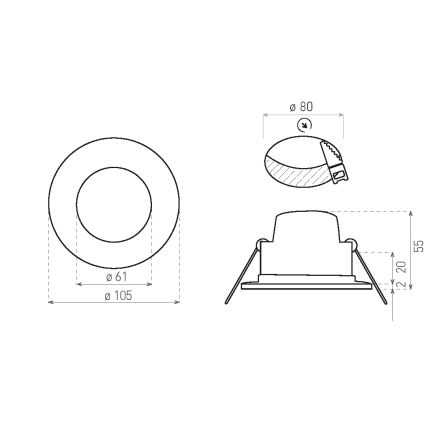 Plafonnier LED encastré pour salle de bains BONO LED/8W/230V 3000K IP65 chrome mat