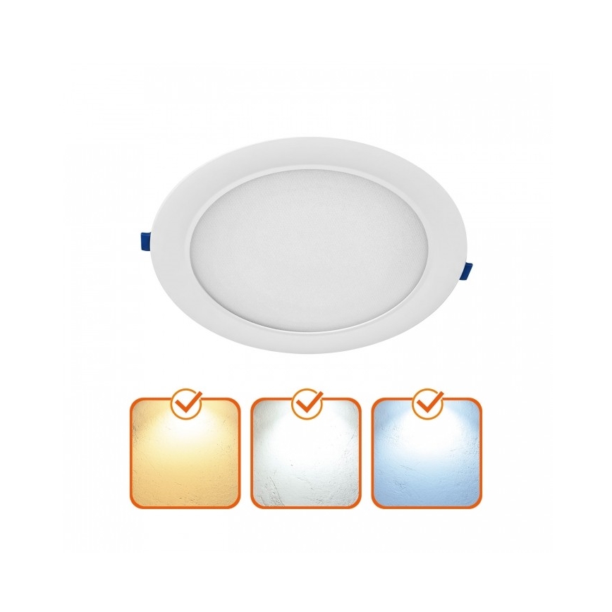 Plafonnier encastré LED SIGARO LED/18W/230V 3000/4000/6500K Ø 22 cm blanc