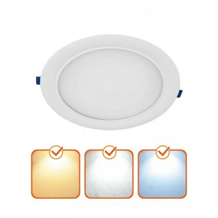 Plafonnier encastré LED SIGARO LED/24W/230V 3000/4000/6500K Ø 22 cm blanc